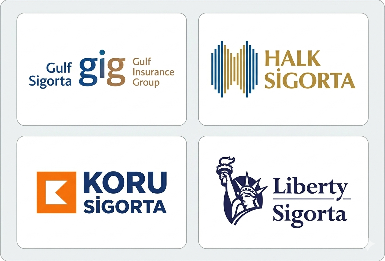 Anlaşmalı olduğumuz Kasko ve Sigorta Firmaları : Gulf Sigorta, Halk Sigorta, Koru Sigorta, Liberty Sigorta