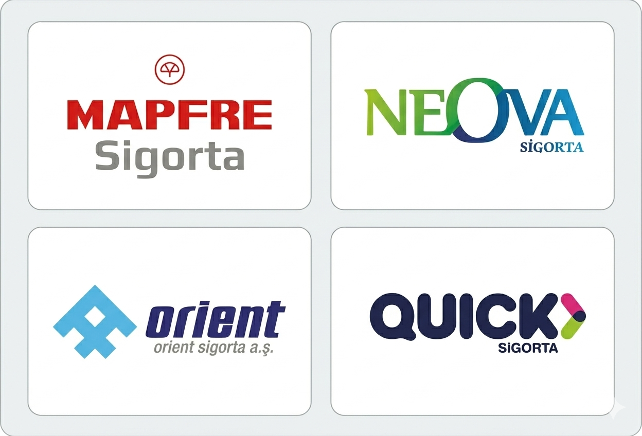 Anlaşmalı olduğumuz Kasko ve Sigorta Firmaları : Mapfre Sigorta, Neova Sigorta, Orient Sigorta, Quick Sigorta